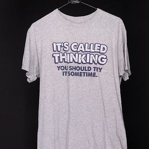 Funny Graphic Tee Small Grey
